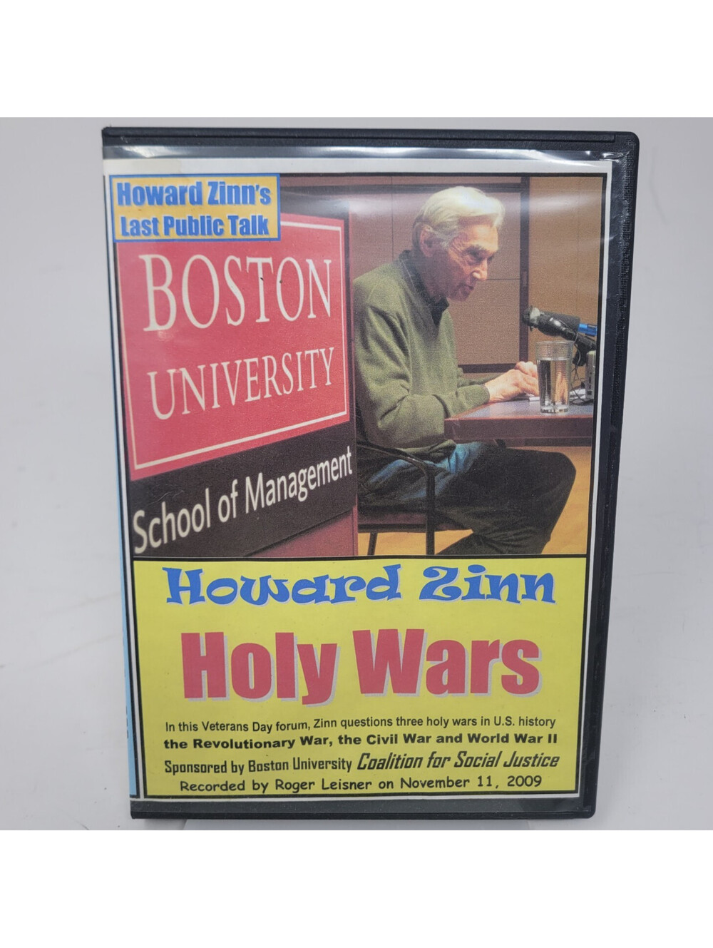 Howard Zinn Holy Wars DVD 2009 Last Public Talk Radio Free Maine Boston Univ